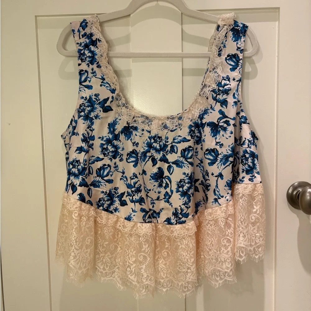 Anthropologie Blue Lace Swing Cami Sz XL - Picture 5 of 10